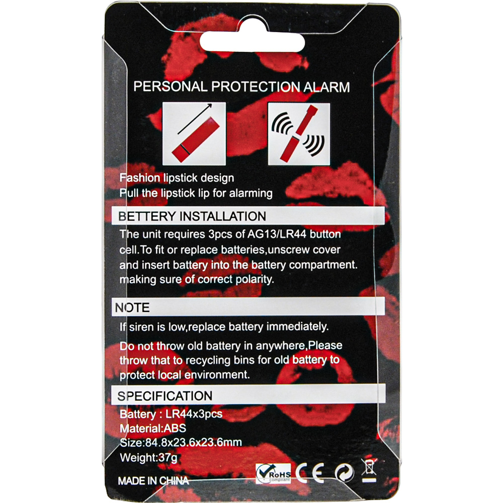 Lipstick Alarm, Black, additional view