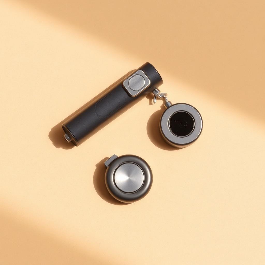 Portable door lock and small door alarm arranged on warm bone paper